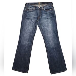 7 For All Mankind Men's Straight Jeans in Dark Blue